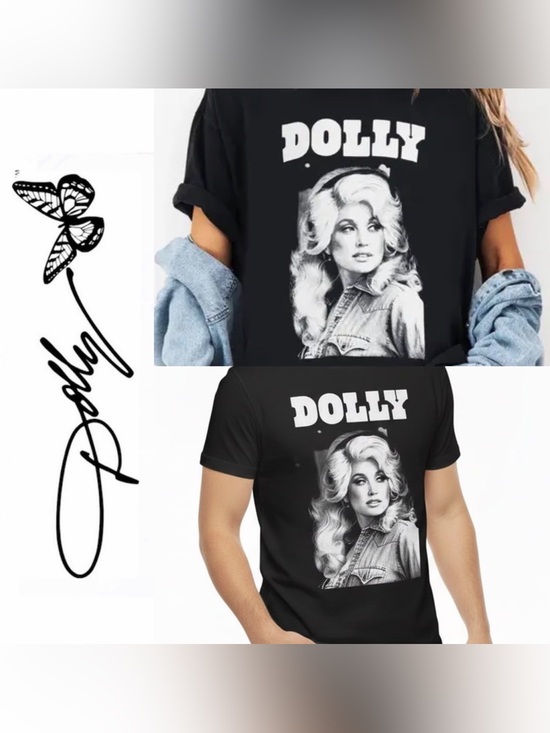 Dolly Parton Tops - NWT Black Dolly Graphic Tee UNISEX